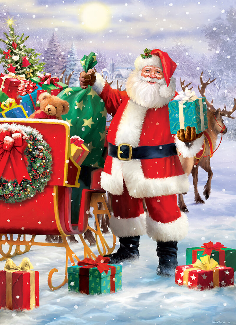 Pussel Europgraphics Santa with sled 1000 bitar