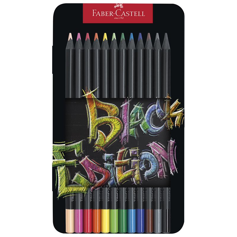 Färgpennor Metallask Faber-Castell Black Edition 12/Fp