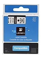 Tape D1 12mm Vit på Svart