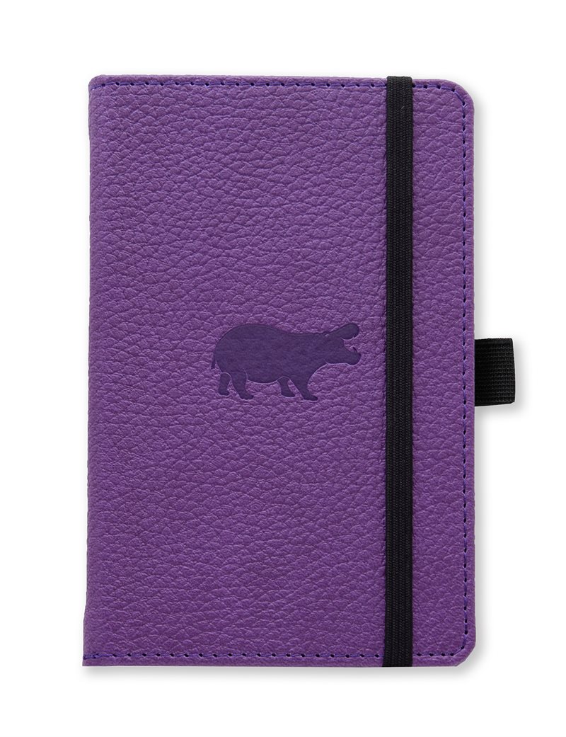 Dingbats* Wildlife A6 Pocket Lined - Purple Hippo Notebook