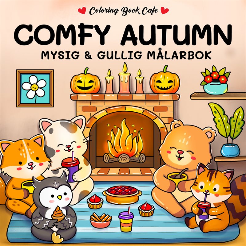 Comfy Autumn : Mysig och gullig Cozy Coloring målarbok från Coloring Book Cafe