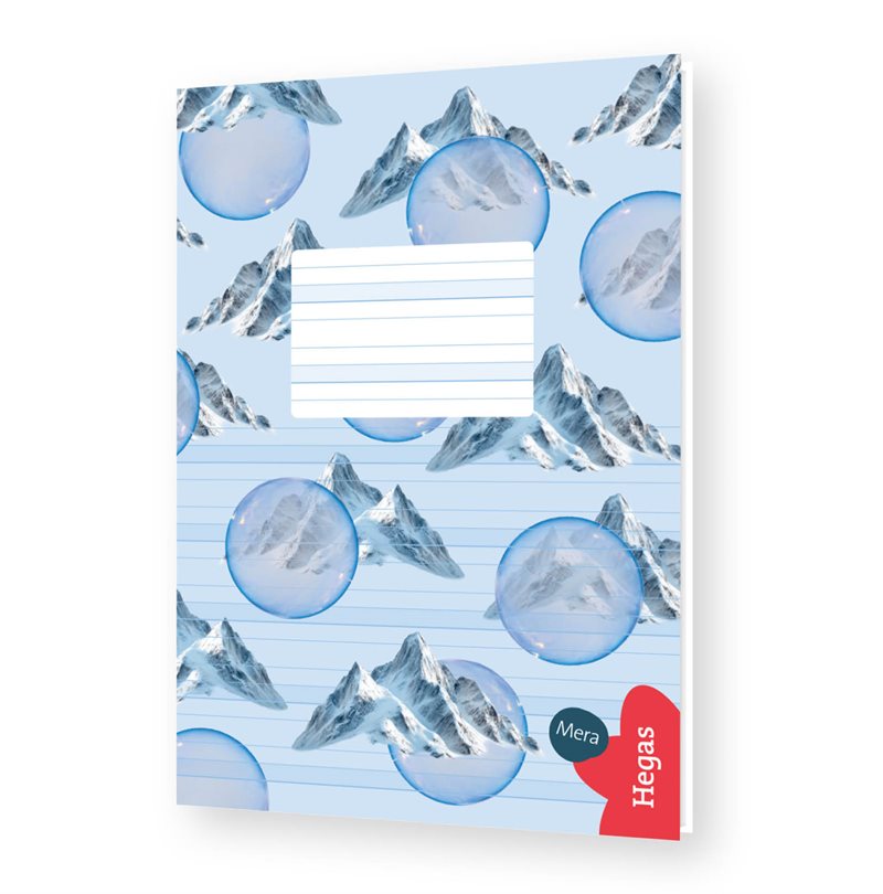 Skrivhäfte – halvsida, stödlinjer